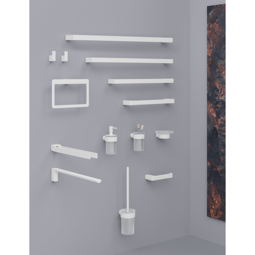 Gedy - Toalheiro de parede PIRENEI 6,6 x 35 cm branco mate