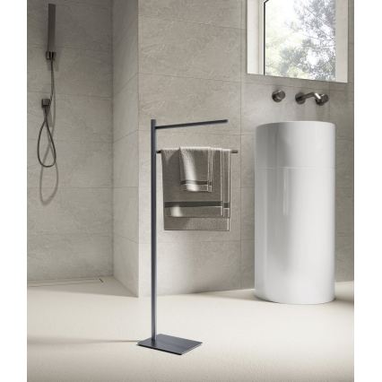 Gedy - Toalheiro de pé TRILLY 83,5 cm cinzento metálico