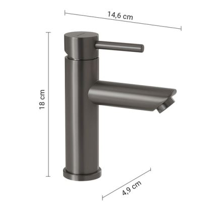 Gedy - Torneira de lavatório GARDA 18 cm cinzento metálico