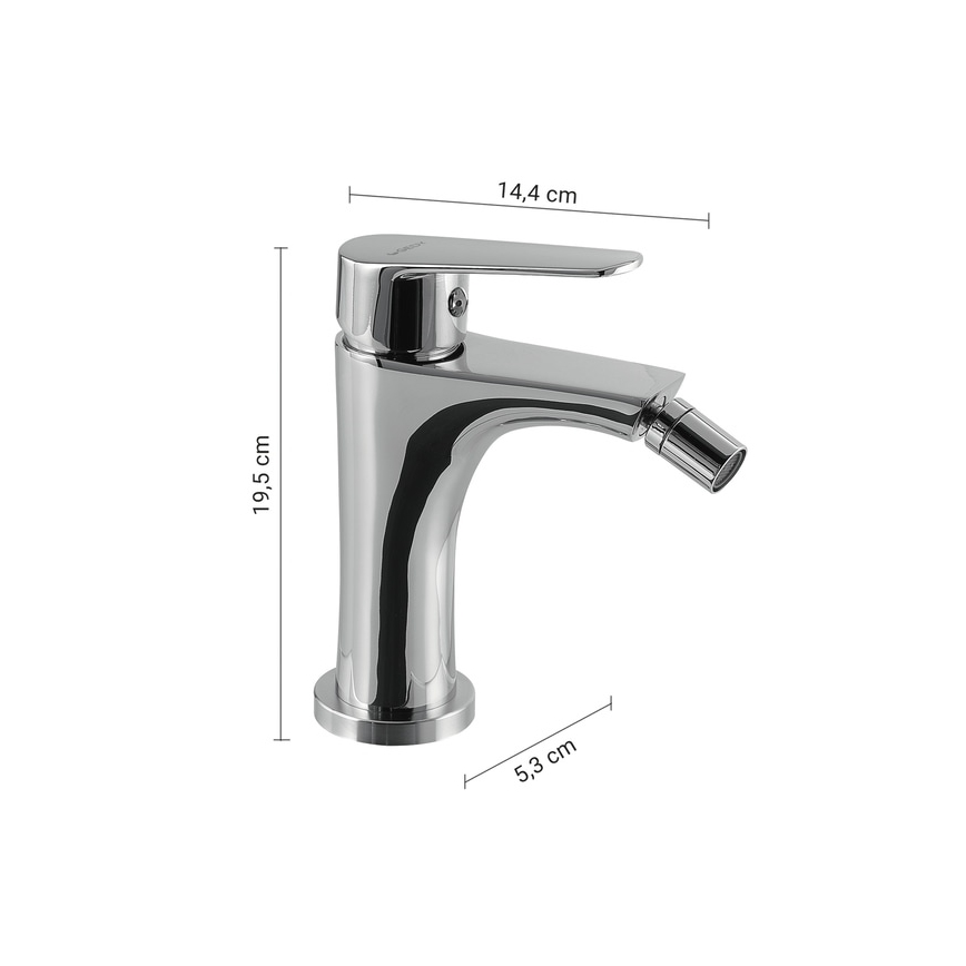 Gedy - Torneira para bidé COMO 19,5 cm cromada brilhante