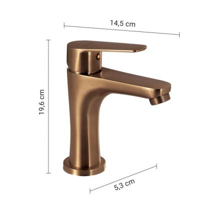 Gedy - Torneira para lavatório COMO 19,6 cm, bronze