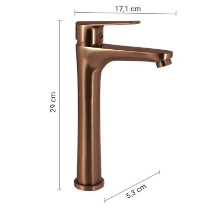 Gedy - Torneira para lavatório COMO 29 cm, acabamento bronze