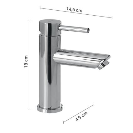 Gedy - Torneira para lavatório GARDA 18 cm, acabamento cromado brilhante