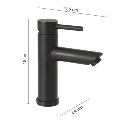 Gedy - Torneira para lavatório GARDA 18 cm, preto mate