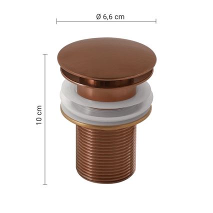 Gedy - Válvula de escoamento CLICK-CLACK para lavatório, Ø 6,6 cm, bronze