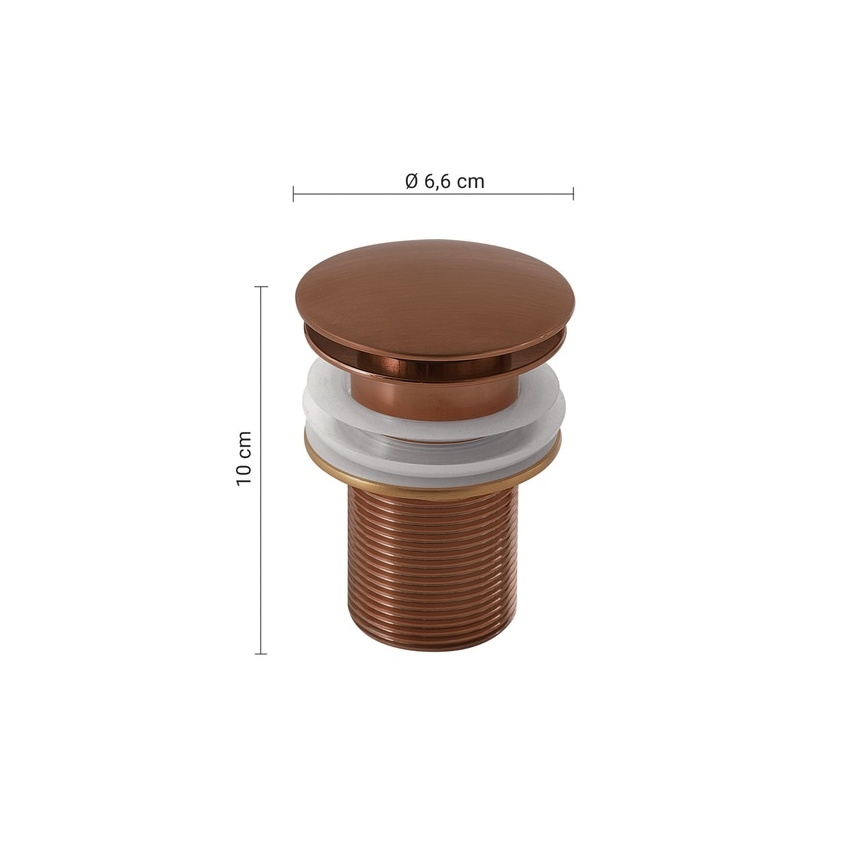 Gedy - Válvula de escoamento CLICK-CLACK para lavatório, Ø 6,6 cm, bronze
