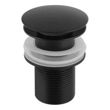 Gedy - Válvula de escoamento CLICK-CLACK para lavatório Ø 6,6 cm, preto mate