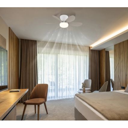 Globo - Ventilador de tecto LED com dimmer LED/5W/230V 2700-6500K bege + comando remoto