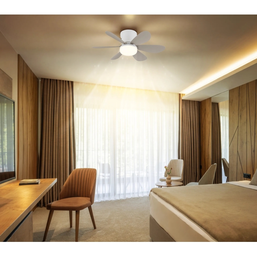 Globo - Ventilador de tecto LED com dimmer LED/5W/230V 2700-6500K bege + comando remoto