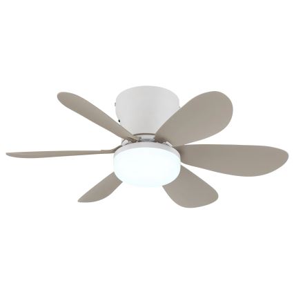 Globo - Ventilador de tecto LED com dimmer LED/5W/230V 2700-6500K bege + comando remoto