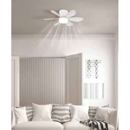 Globo - Ventilador de teto LED regulável LED/5W/230V 2700-6500K branco + controlo remoto