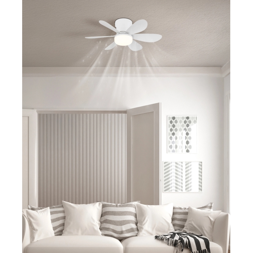 Globo - Ventilador de teto LED regulável LED/5W/230V 2700-6500K branco + controlo remoto