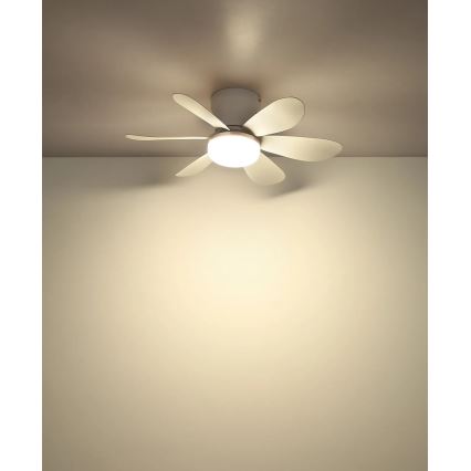 Globo - Ventilador de teto LED regulável LED/5W/230V 2700-6500K branco + controlo remoto