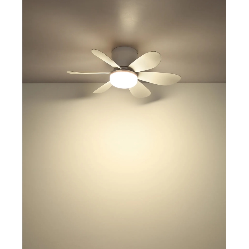 Globo - Ventilador de teto LED regulável LED/5W/230V 2700-6500K branco + controlo remoto