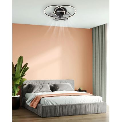 Globo - Ventilador de teto LED regulável LED/40W/230V 3000-6500K preto + controlo remoto