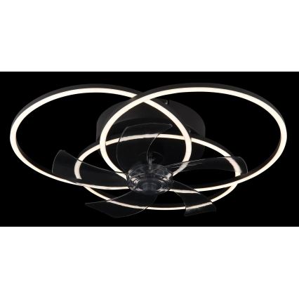 Globo - Ventilador de teto LED regulável LED/40W/230V 3000-6500K preto + controlo remoto
