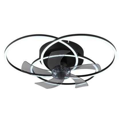 Globo - Ventilador de teto LED regulável LED/40W/230V 3000-6500K preto + controlo remoto