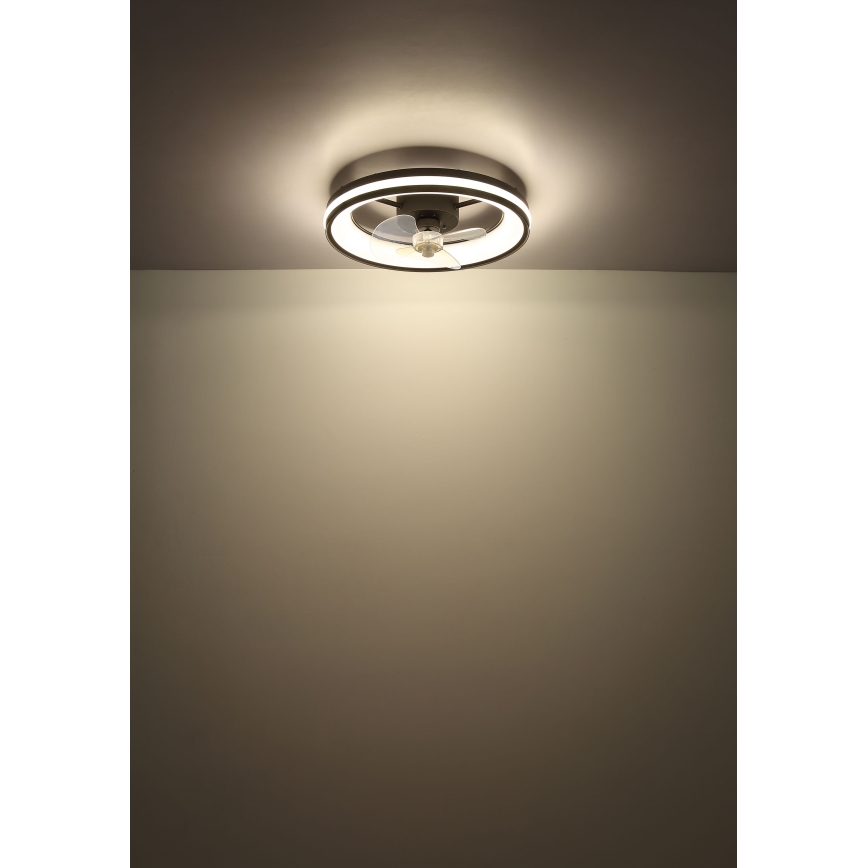 Globo - Iluminação de teto LED com regulação e ventoinha LED/30W/230V 2700-6500K preto + comando