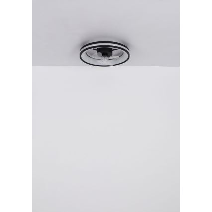 Globo - Iluminação de teto LED com regulação e ventoinha LED/30W/230V 2700-6500K preto + comando