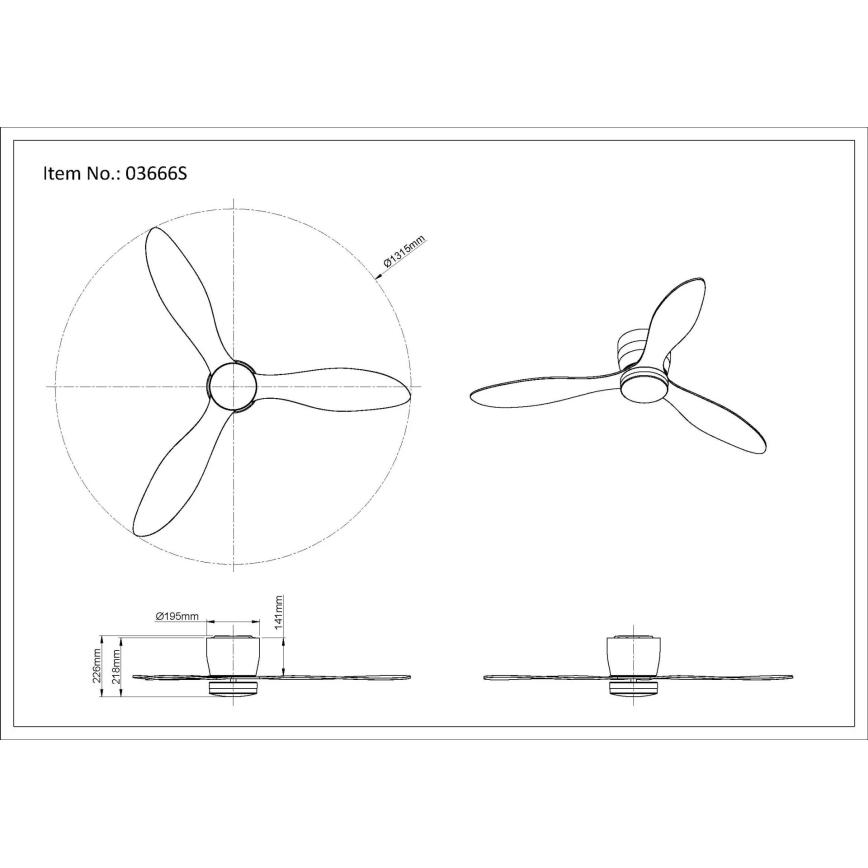 Globo - Ventilador de teto LED regulável LED/20W/230V 3000-6500K + controlo remoto
