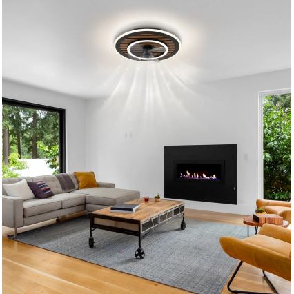 Globo - Ventilador de tecto LED dimerizável LED/36W/230V 2700-6000K preto + controlo remoto
