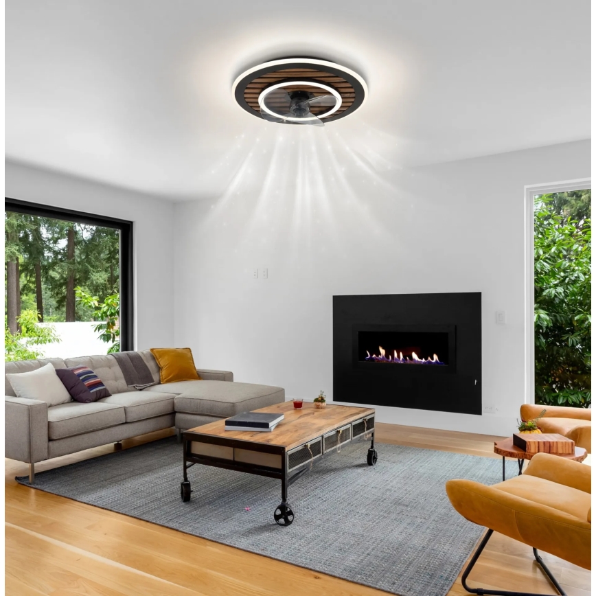Globo - Ventilador de tecto LED dimerizável LED/36W/230V 2700-6000K preto + controlo remoto