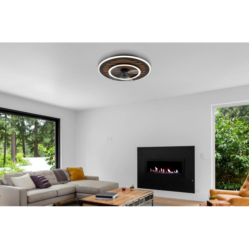 Globo - Ventilador de tecto LED dimerizável LED/36W/230V 2700-6000K preto + controlo remoto