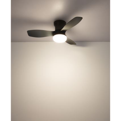 Globo - Ventilador de teto LED regulável/15W/230V 2700-6500K preto + controlo remoto