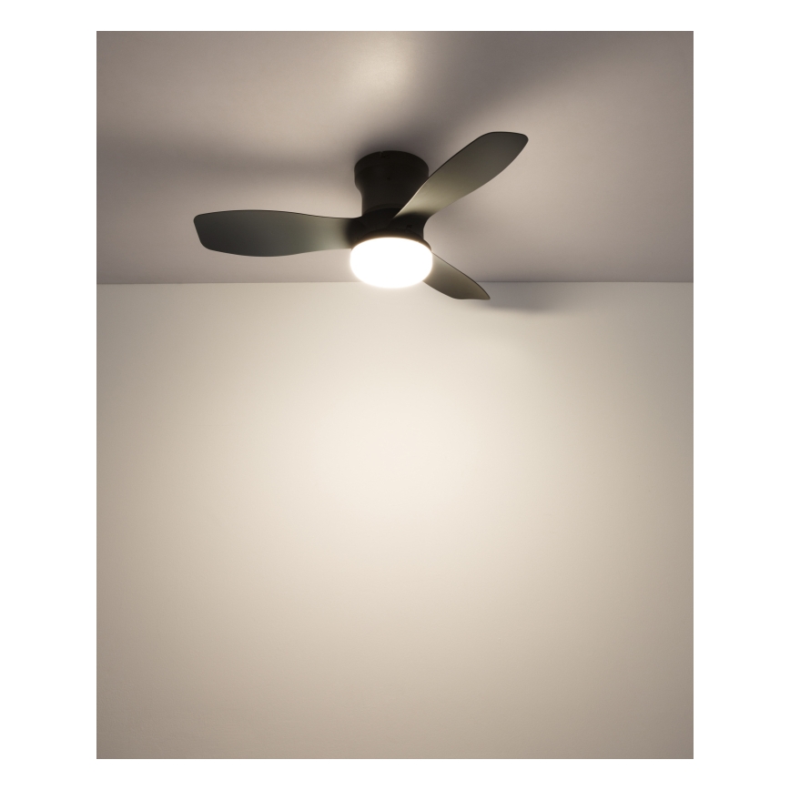 Globo - Ventilador de teto LED regulável/15W/230V 2700-6500K preto + controlo remoto