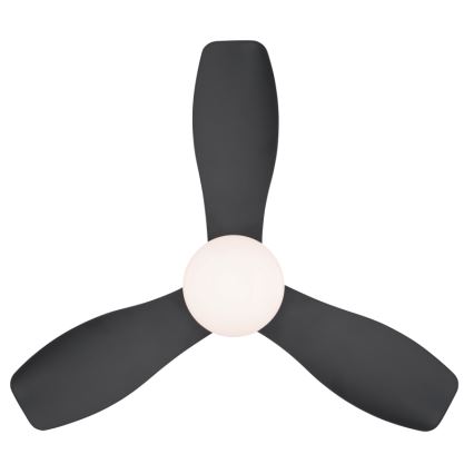 Globo - Ventilador de teto LED regulável/15W/230V 2700-6500K preto + controlo remoto