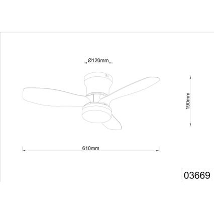 Globo - Ventilador de teto LED regulável/15W/230V 2700-6500K preto + controlo remoto