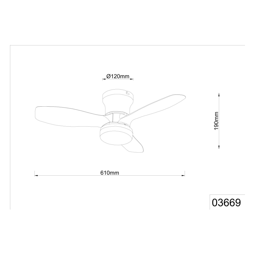 Globo - Ventilador de teto LED regulável/15W/230V 2700-6500K preto + controlo remoto
