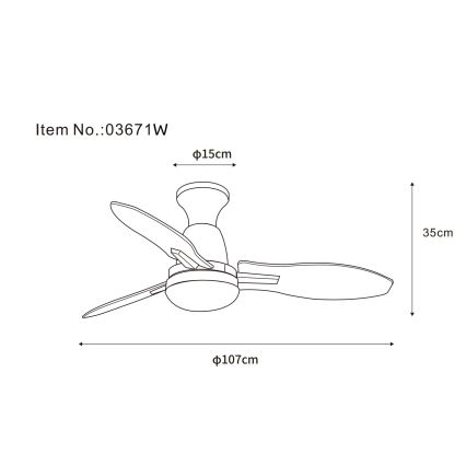 Globo - Ventilador de teto LED regulável LED/22W/230V 3000/4500/6000K + controlo remoto