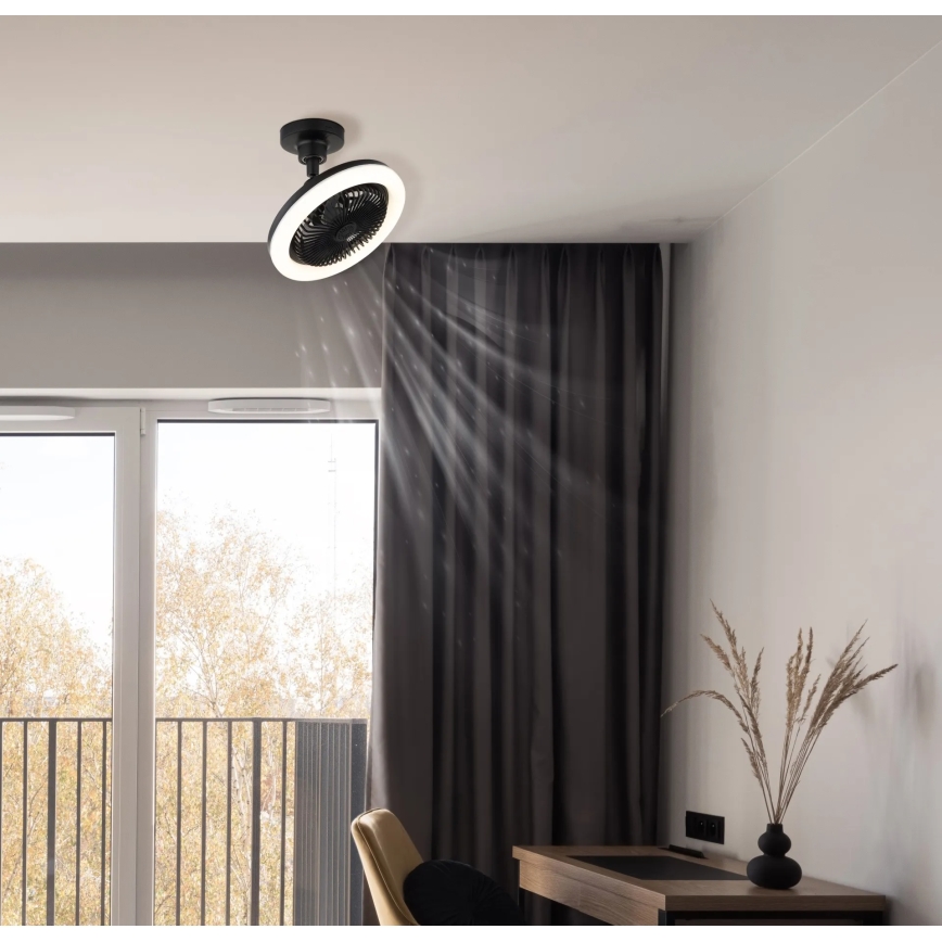 Globo - Ventilador de tecto LED dimerizável LED/20W/230V 3000-6500K preto + comando remoto
