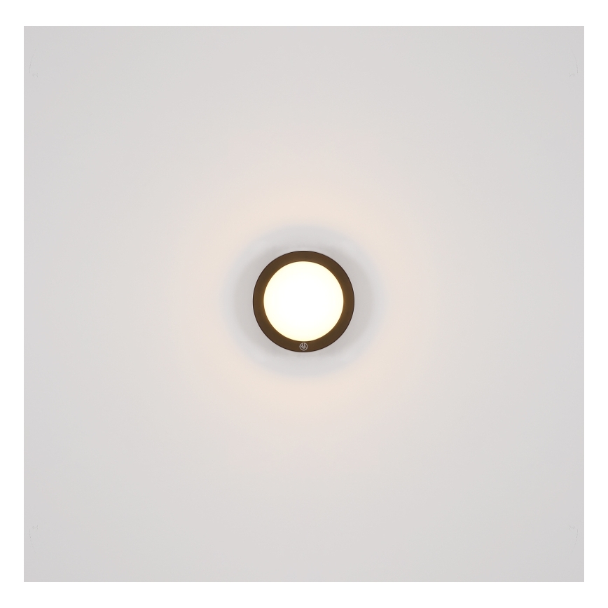 Globo - Luminária de parede tátil recarregável LED/1,2W/3,7V diâmetro 15 cm 1800 mAh preta
