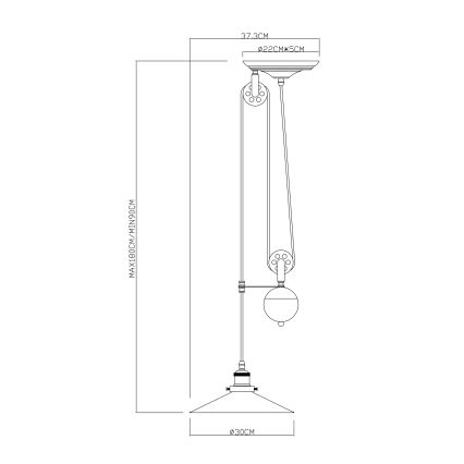 Globo - Candelabro suspenso 1xE27/60W/230V