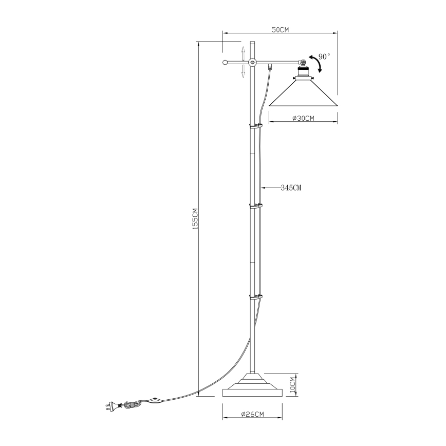 Globo - Luminária de piso 1xE27/60W/230V