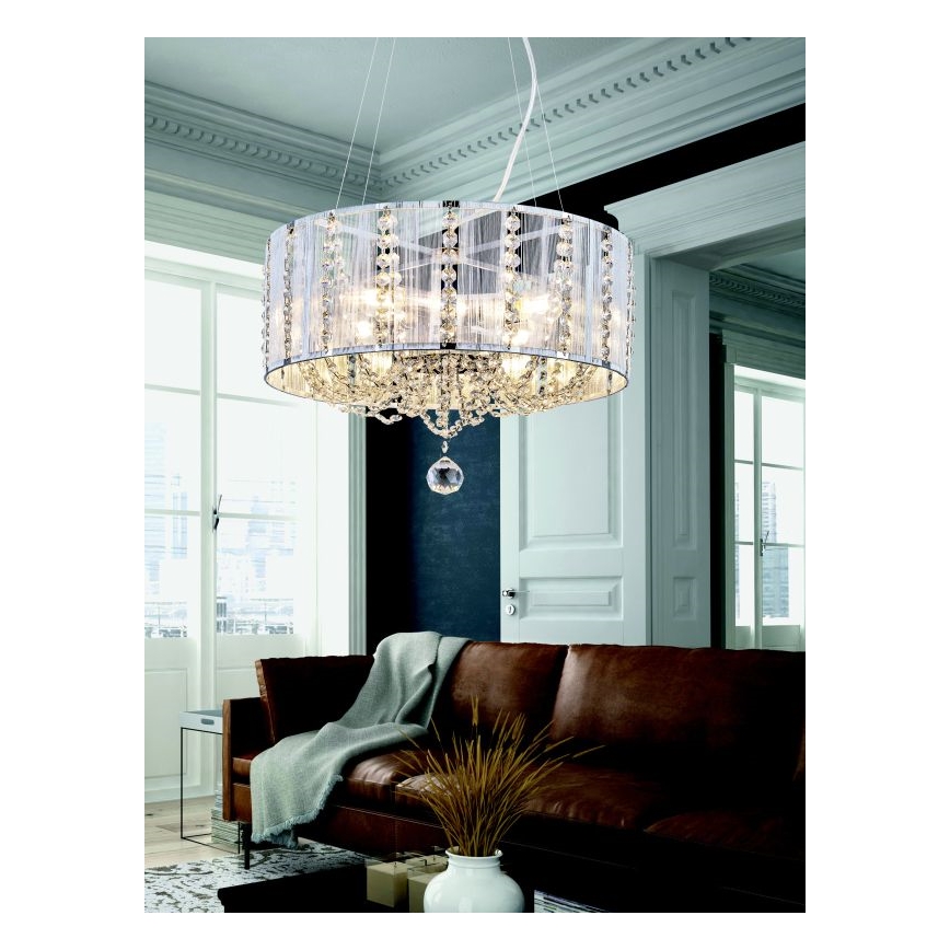 Globo - Candelabro suspenso de cristal 4xE14/40W/230V