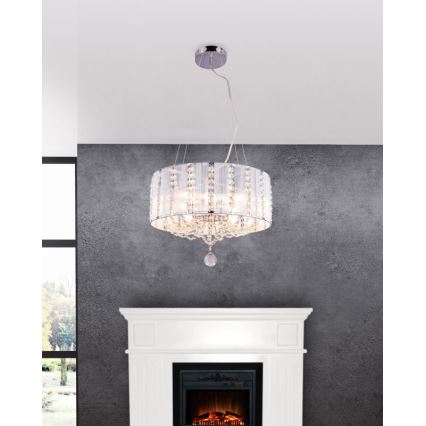 Globo - Candelabro suspenso de cristal 4xE14/40W/230V