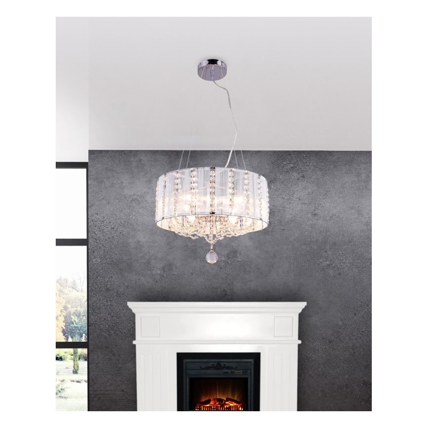 Globo - Candelabro suspenso de cristal 4xE14/40W/230V