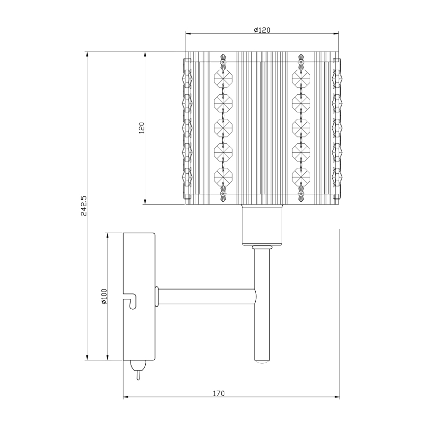 Globo - Iluminação de parede 1xE14/40W/230V cromado mate