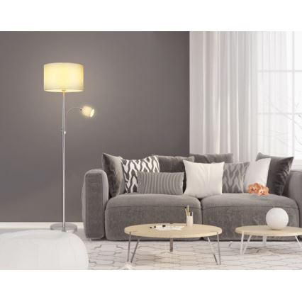 Globo - Candeeiro de chão 1xE27/40W/230V + 1xE14/25W