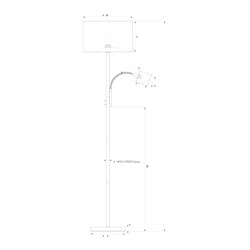 Globo - Candeeiro de chão 1xE27/40W/230V + 1xE14/25W