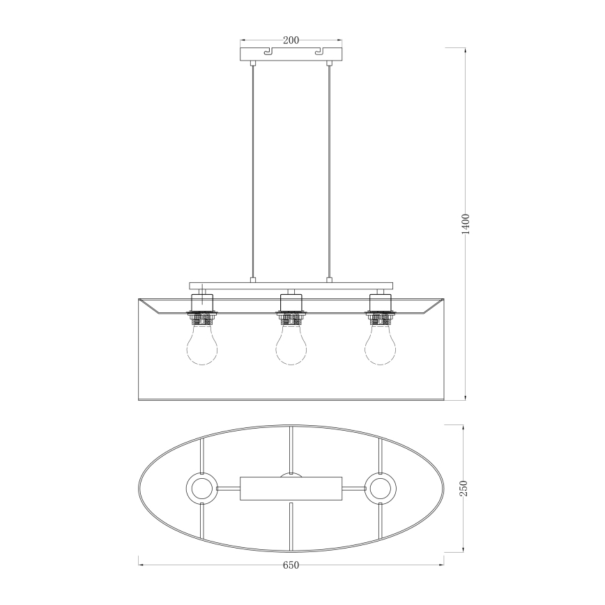 Globo - Candelabro 3xE27/60W/230V