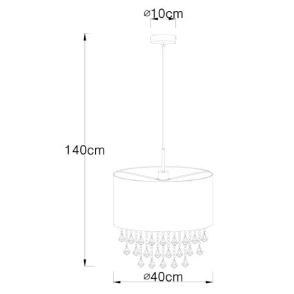 Globo - Candelabro suspenso 1xE27/60W/230V