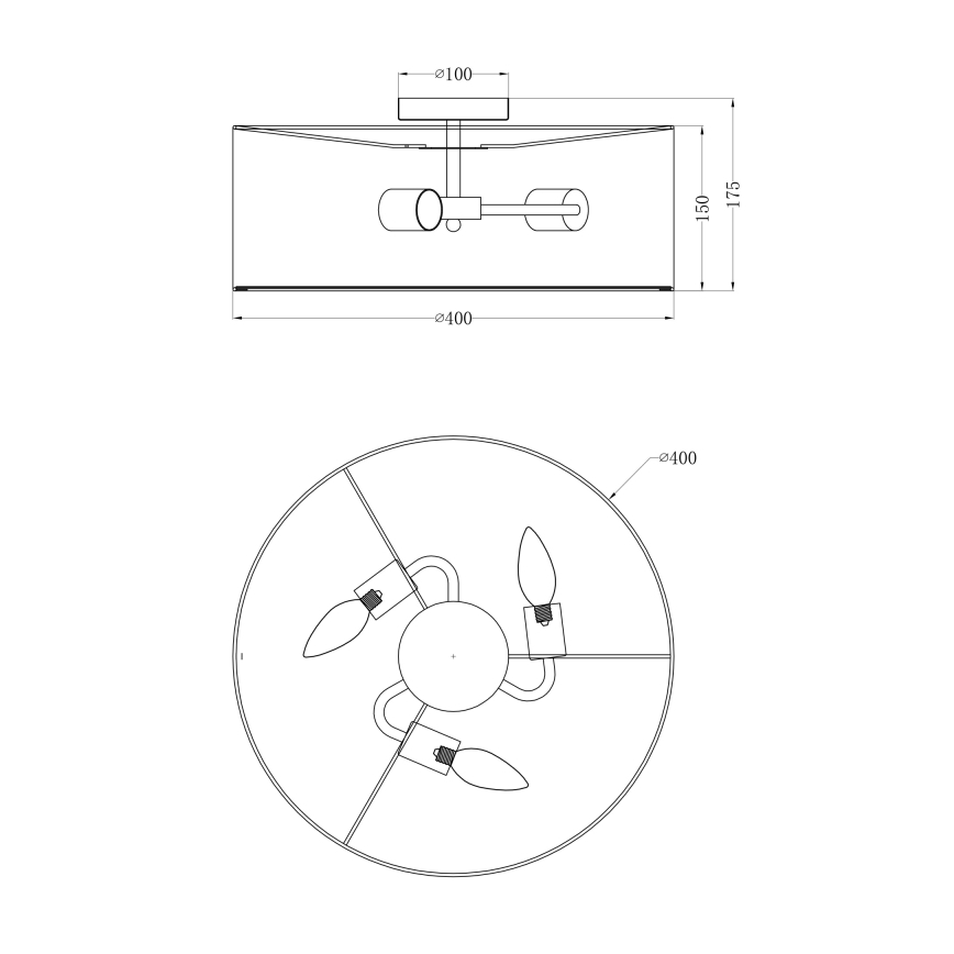 Globo - Iluminação de teto 3xE14/40W/230V