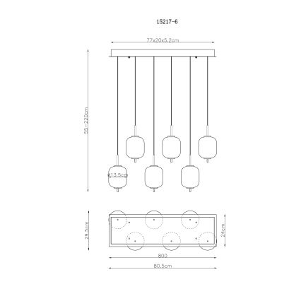 Globo - Candeeiro suspenso LED 6xLED/6,7W/230V