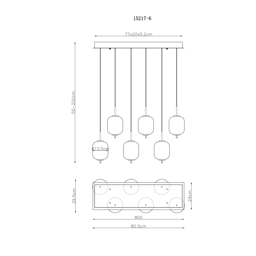 Globo - Candeeiro suspenso LED 6xLED/6,7W/230V