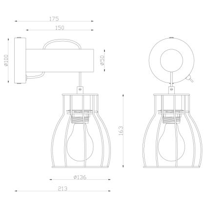 Globo - Luz de parede 1xE27/40W/230V