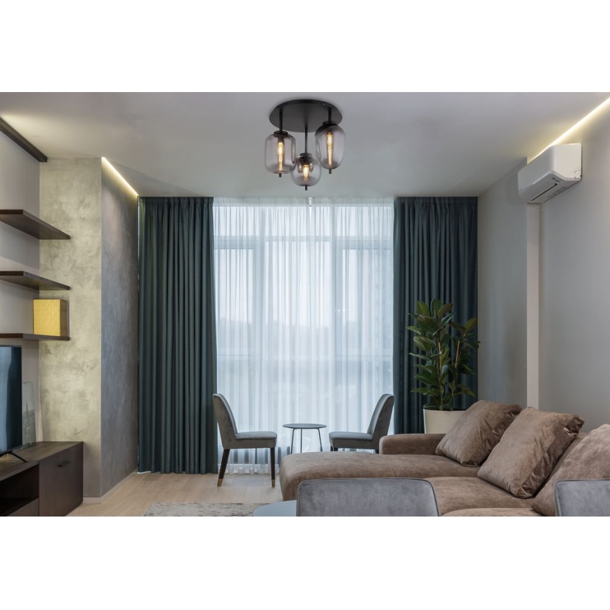 Globo - Candelabro integrado 3xE14/40W/230V preto